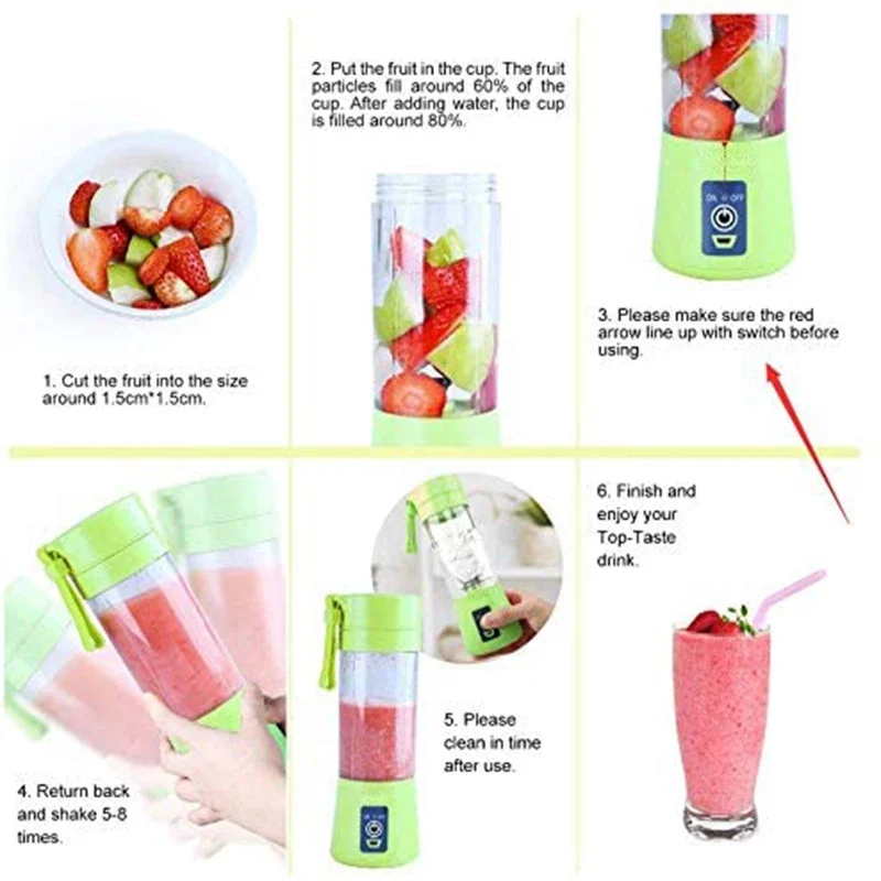 Fruit Juicer Food Blender Portable Blender USB Mixer Electric Juicer Machine Smoothie Blender Mini Food Processor Personal Lemon Squeezer Orange Juicer