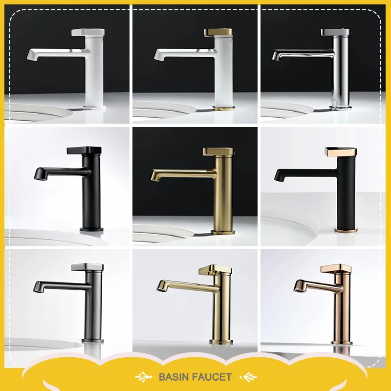 

Brass Basin Sink Bathroom Faucet Rose Gold Countertop Mounted Single Hole Hot and Cold Mixing Faucet Basin Faucet Crane