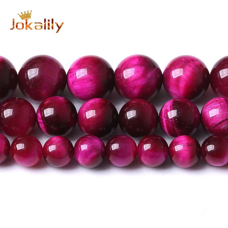 

Natural Rose Red Tiger Eye Stone Beads DIY Bracelets Necklaces Accessories Round Loose Beads For Jewelry Making 4 6 8 10 12 14mm