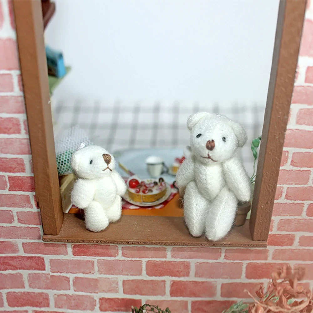 1Pcs 1/12 Doll House Miniature Plush Bear Simulation Animal Model Toy Mini Decoration Dollhouse Accessories images - 6