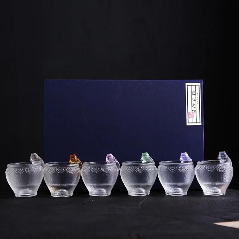 

Креативный высококачественный стеклянный чайный набор с котом из кристалла, подходит для гостиной и офиса