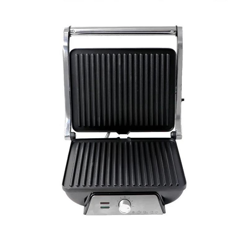 Stainless Steel Indoor Grill, Panini Press XL Automatic Cooking 2000 Watts Smokeless, Removable Plates, Steak Maker 3