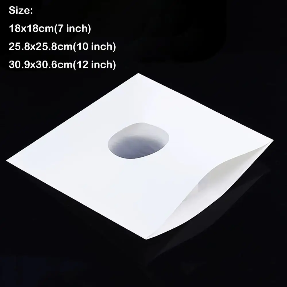 White Vinyl Record Sleeves 7 10 12 Inch Resealable LP Protection