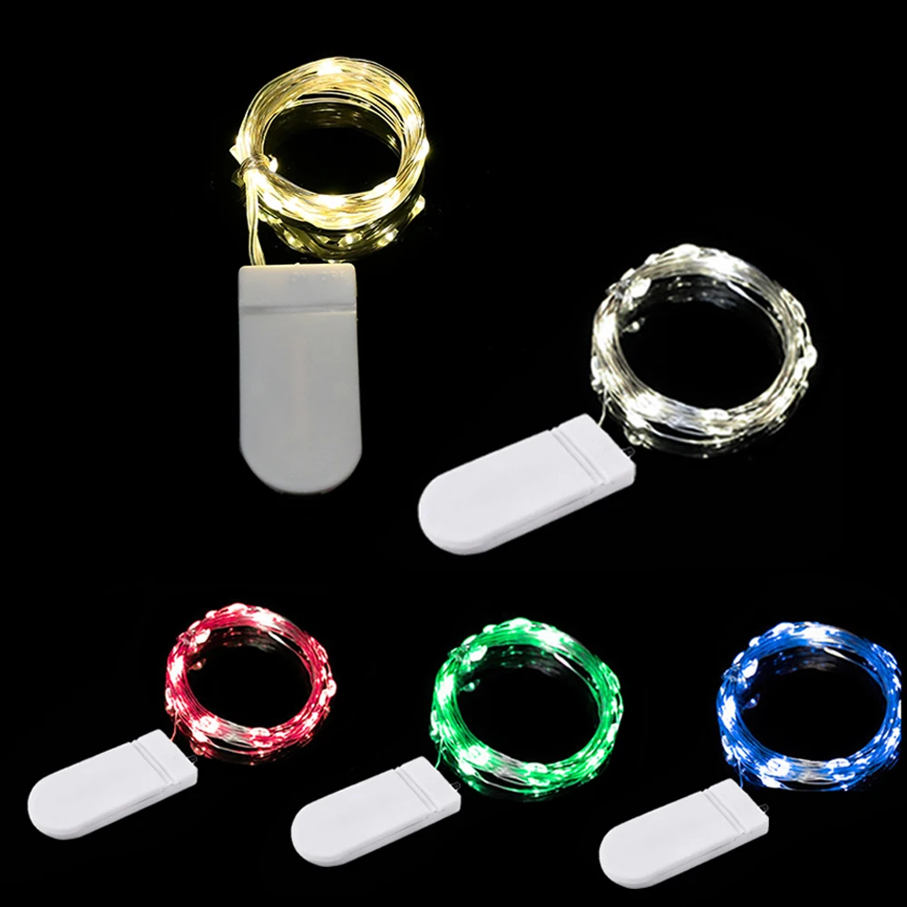 LED ทองแดงลวดไฟ Fairy กันน้ํา LED String ไฟแบตเตอรี่ดําเนินการ DIY งานแต่งงานตกแต่งคริสต์มาส Garland 1