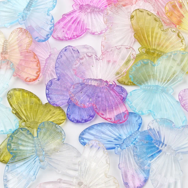 NEW 50pcs/Lot 10MM Acrylic Beads Butterfly Shape Loose Spacer Beads For  Jewelry Making - AliExpress