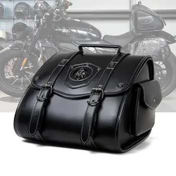 Steampunk Accessories Medieval Locomotive Bag Retro Motorcycle Side Bag Black Skull Monster Pattern Knight Side Box Punk Style