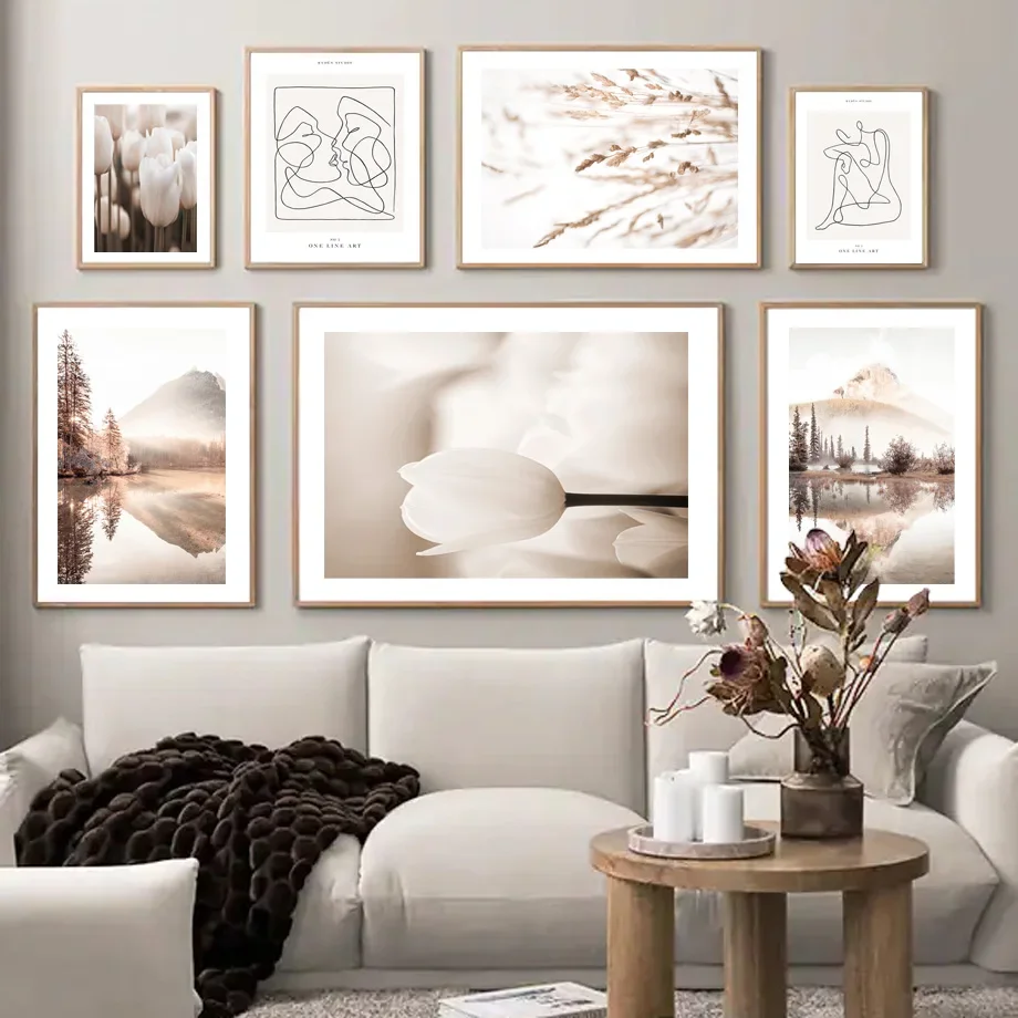 

Forest Pinwheel Flower Reed Abstract Lines Girl Wall Art Canvas Painting Nordic Posters And Prints Wall Pictures For Living Room