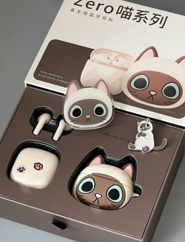 

Беспроводные Bluetooth-наушники Zero Meow Siamese с эффектом потери звука