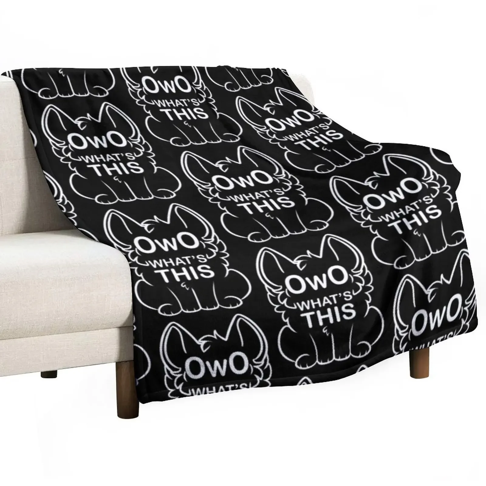 

OwO What's this - white text Throw Blanket For Sofa Thin decorative Blankets
