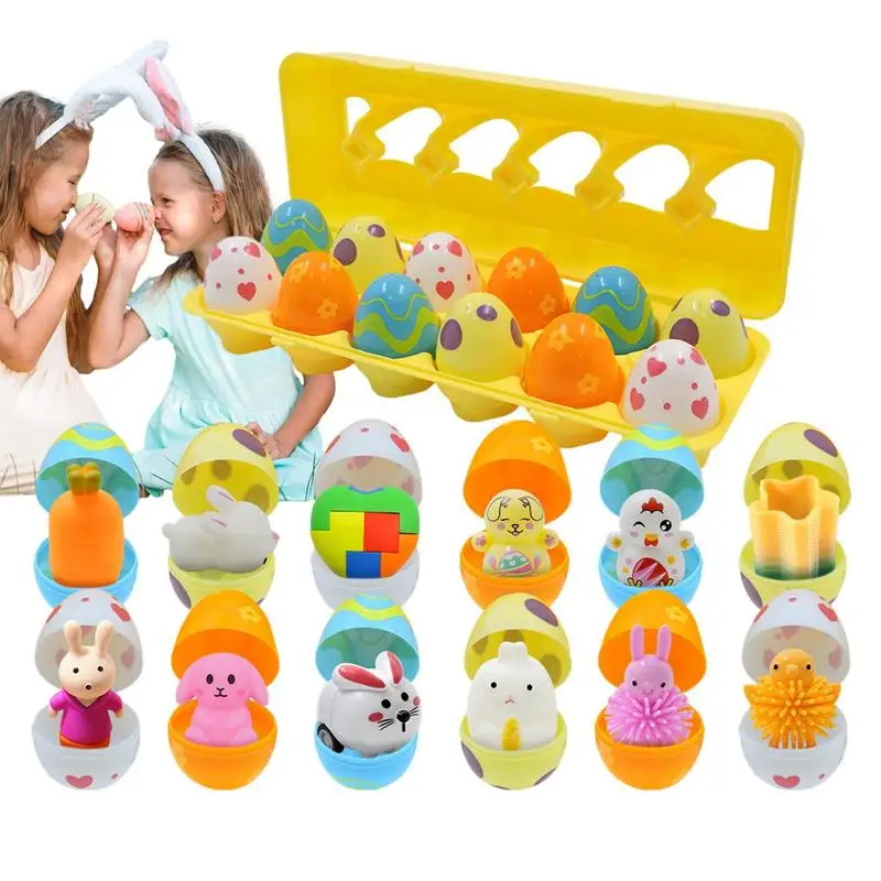 

Easter Egg Toys 12pcs Prefilled Easter Surprise Toys Early Education Development Toy For Children's Day Holiday Easter Birthday