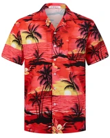 Summer Fashion Mens Hawaiian Shirts Short Sleeve Button Coconut Tree Printed Casual Beach Aloha Shirt Plus Size 6XL Hombre Ropa 1