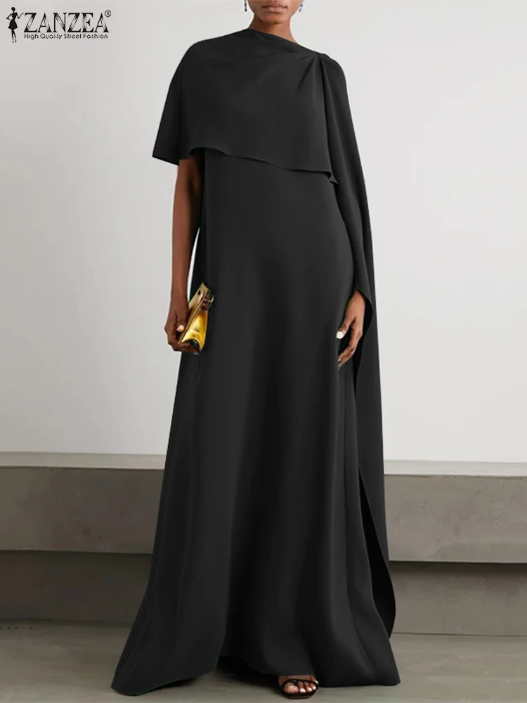 

Платье ZANZEA женское однотонное в стиле пэчворк, повседневный элегантный длинный свободный сарафан с рукавом-шалью, модное летнее длинное платье, 2024