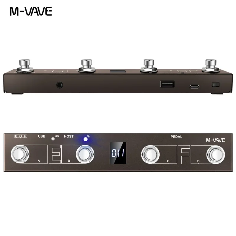 M-vave midi Controller CHOCIATE PIUS Wireless Keyboard 4 Buttons Foot Switch Supports MIDI Host Interface Control Function