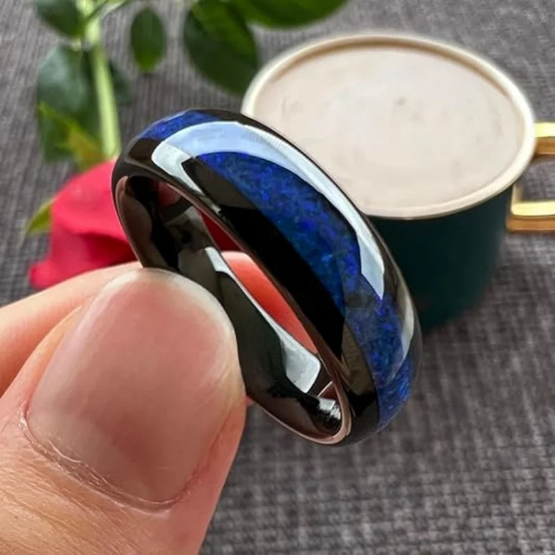 Wedding Ring, Tungsten Carbide Ring with Arrow Inlay, Men's and Women's Wedding Rings, Men's and Women's Engagement Rings, 8Mm 3