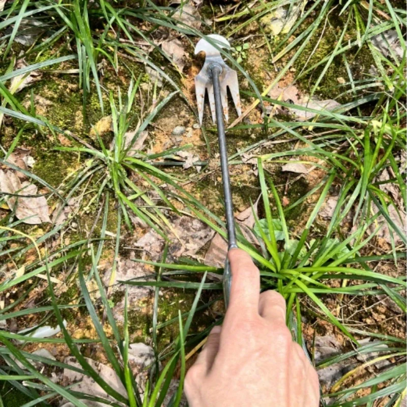 Metal Weed Puller 1pc 4-Prong Curved Design Garden Weeding and Soil Turning Tool weed puller,hand weeder,weed puller tool,portable weeder
