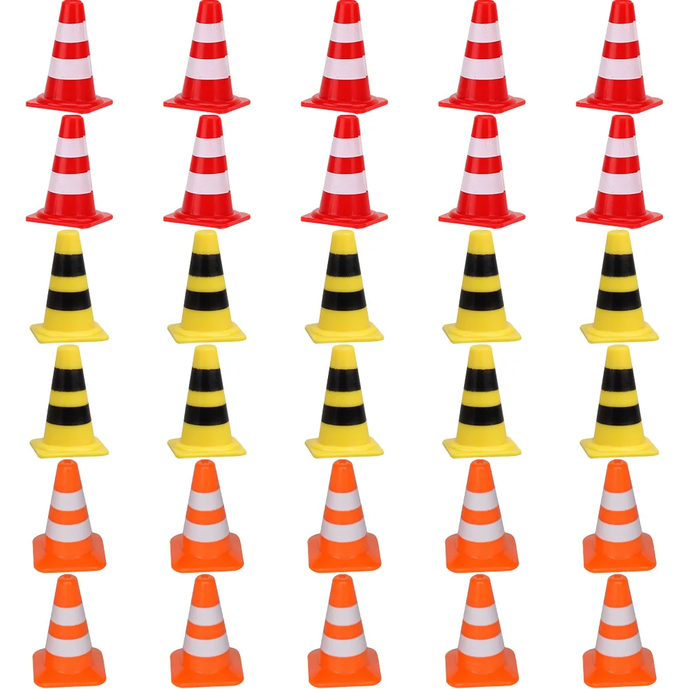 Traffic Cones Toy Mini Road Cone Safety Signs Miniature Roadblocks Toys Parking Sign Light Kids Signal Field Plastic Marker