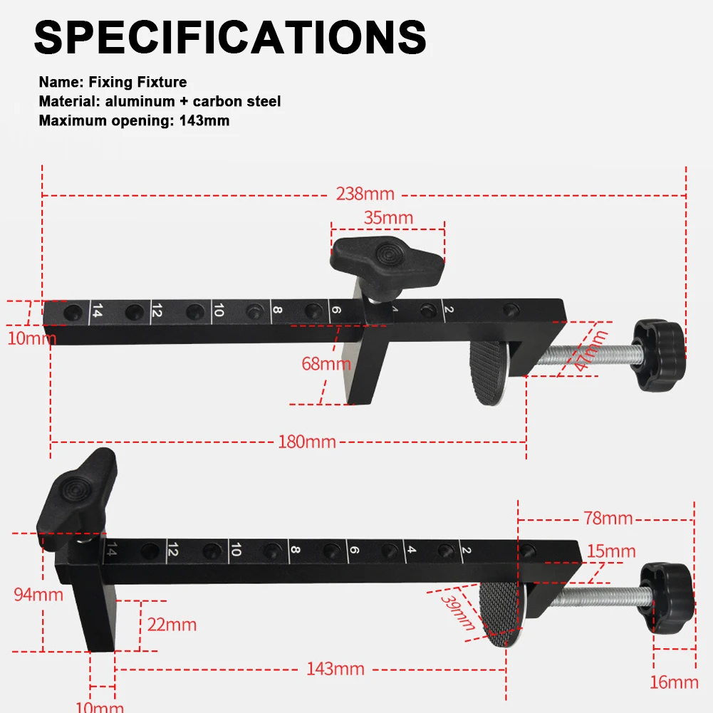 G Type Adjustable Woodworking Clamp 0-14cm Elevated C-Clip Aluminum Alloy Strong