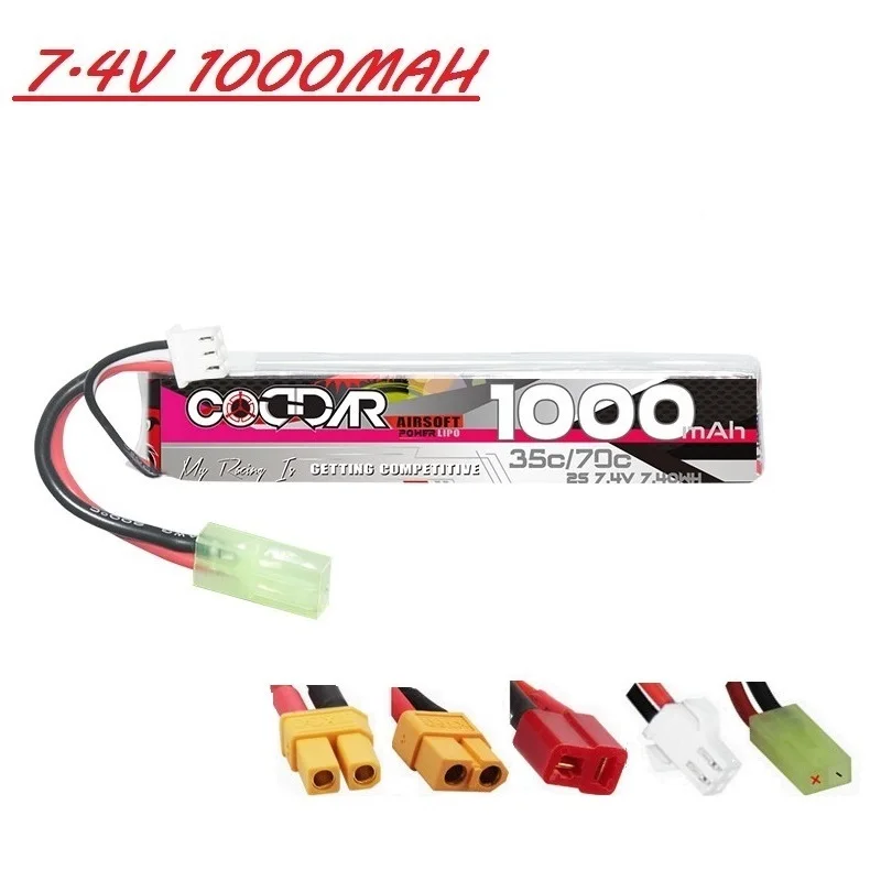 

Аккумулятор для пистолета 2S 7,4 В Lipo, Аккумулятор 1000 мАч 35C для водяных пистолетов для страйкбола, пневматического пистолета, Электрические игрушечные пистолеты, запчасти для радиоуправляемых моделей