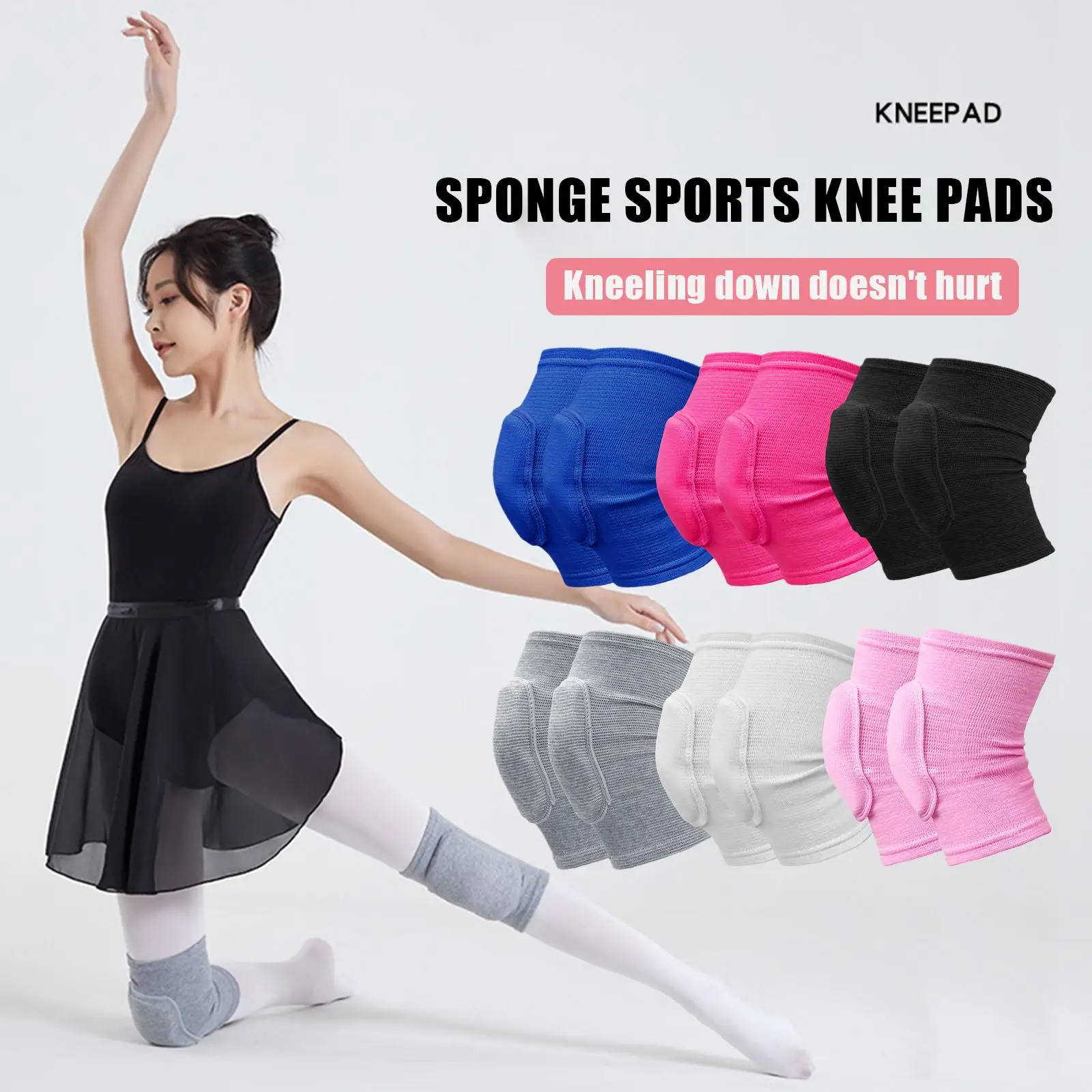 Sports Compression Knee Pads Elastic Knee Protector Thickened Sponge Knees Brace Support For Dancing Workout Training 2PCS knee pad knee support knee brace knee wraps