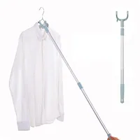 Multifunctional plastic telescopic clothes drying rod shower curtain fork rod home simple telescopic clothes drying rod 1