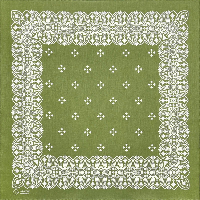 Hip Hop Olive Green Cotton Square Scarf Sailor Bandana Scarf Anchor Print Headband Paisley Gifts Unisex bandana headscarf cotton bandana multifunctional bandana