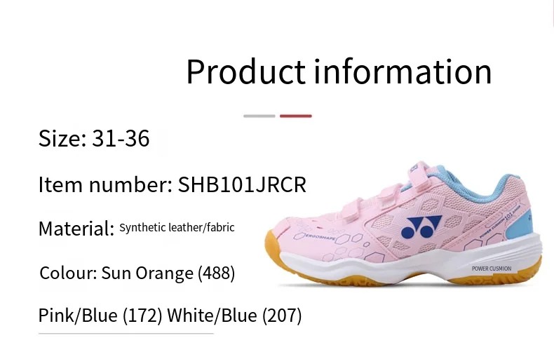 Description Picture 4 of item2024 Yonex children Badminton shoes Yonex kids boys girls badminton tennis shoes sport sneakers power cushion boots