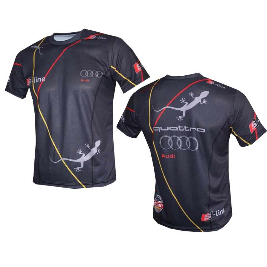 Audi Authorization Quattro Motorsport 티셔츠 남성 여성 의류 통기성 속건성 경량 컴포트 스트리트 캐주얼상의