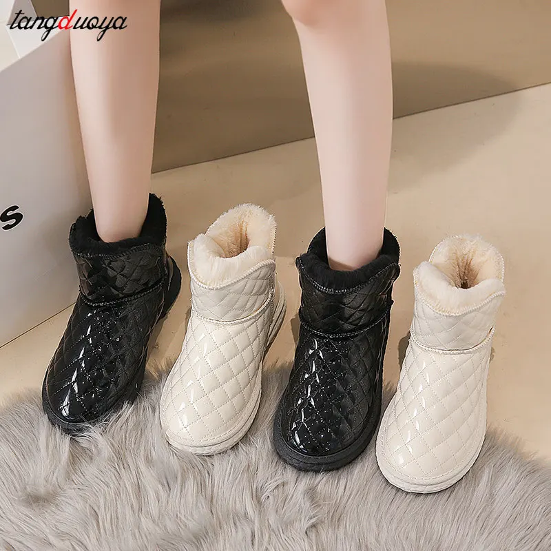 Snow Boots Women's 2022 New Plus Velvet Thick Ankel Waterproof Non-slip Fur  Integrated Winter Warm Cotton Shoes and Boots - AliExpress