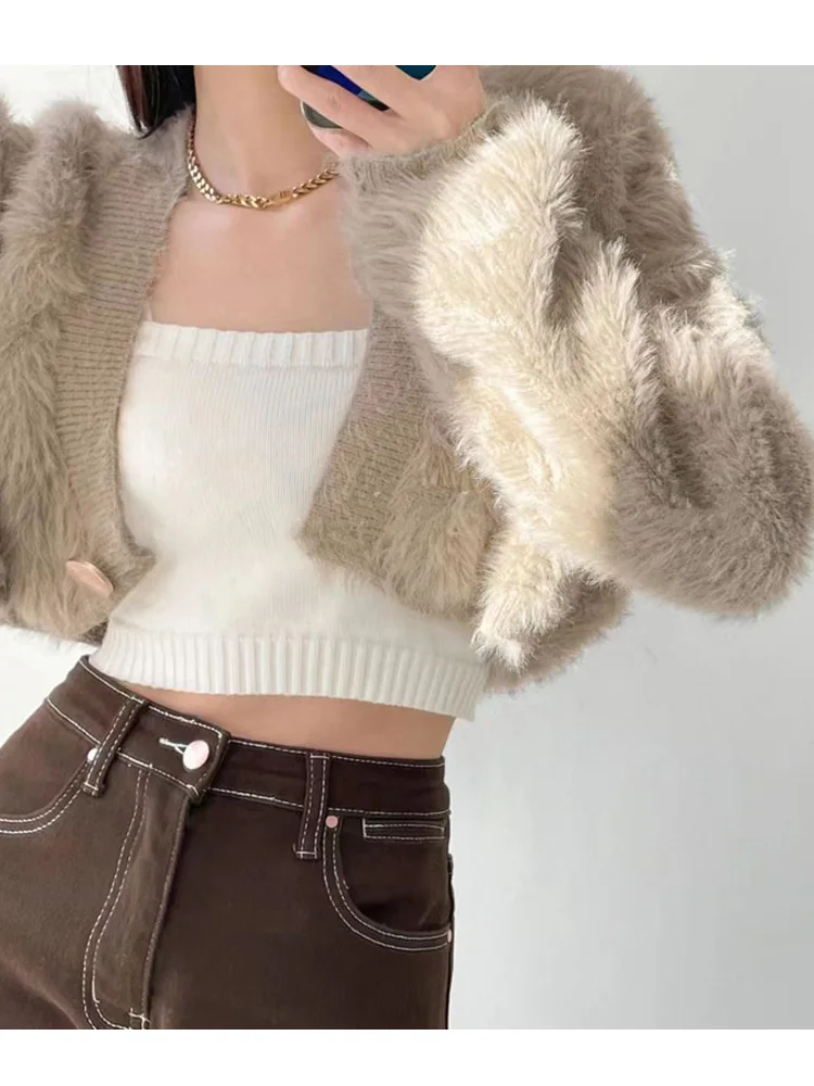 Autumn Fashion Women's Short Knitted Cardigan One Button Long Sleeve Sweater Sexy Office Top Knitwear