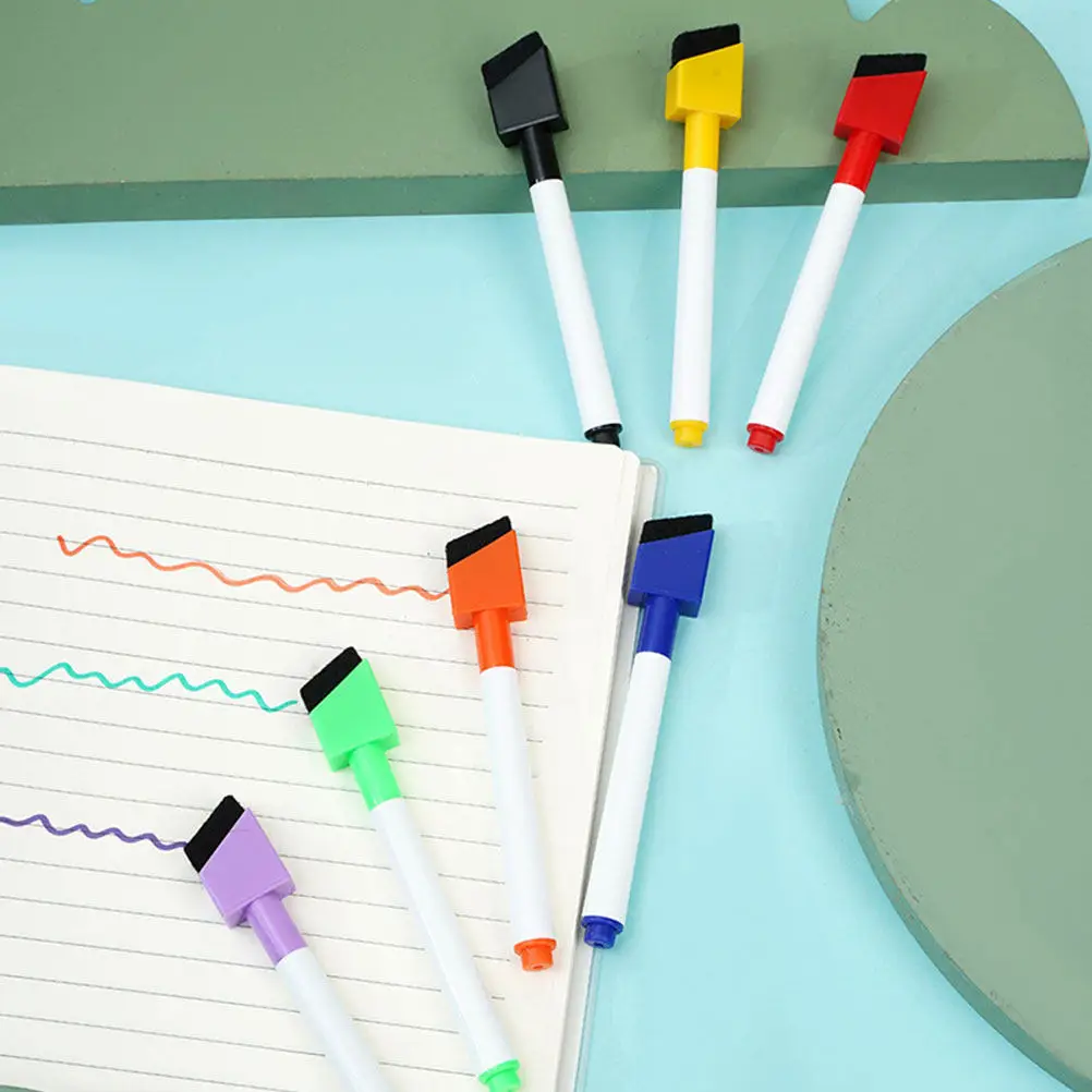 8Pcs 다채로운 지울 수 있는 화이트보드 마커 파인 팁 생생한 색상 학교 사무실 창의적 글쓰기를 위한 드라이 지우기 펜
