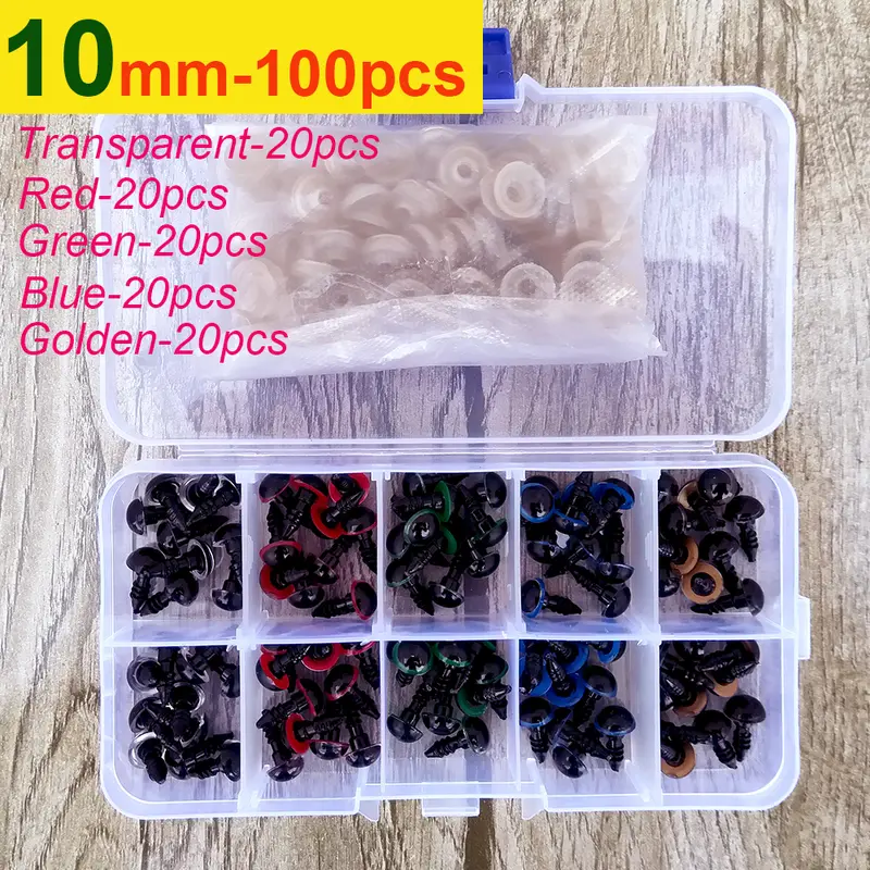 100pcs 8/10/12/14mm Plastic Safety Eyes For Toys Diy Mix Size Crochet Animal Eye For Doll toys amigurumi Accessories - Image 13