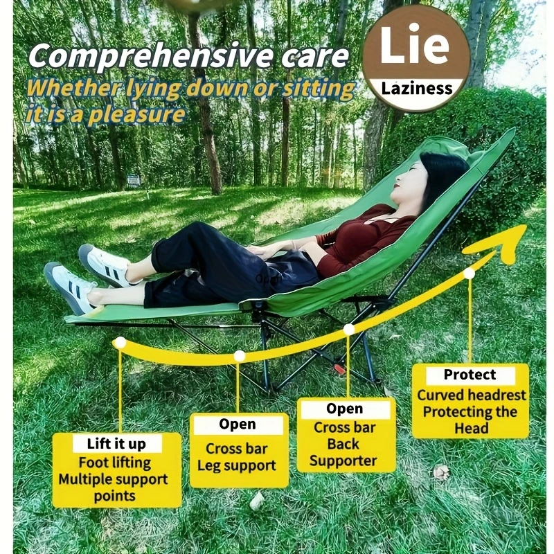 Adjustable 4-Position Camping Chair with Footrest 6