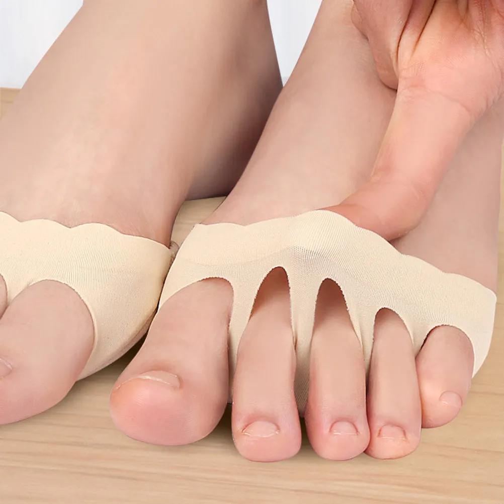 2 쌍 웨이브 레이스 보이지 않는 손가락 양말 통기성 하프 양말 미끄럼 방지 분리형 발가락 양말 편안한 여름 힐 풋 케어