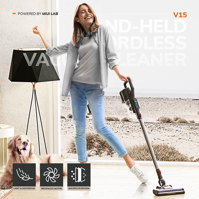 Aspirador de pó portátil MIUI com tela sensível ao toque