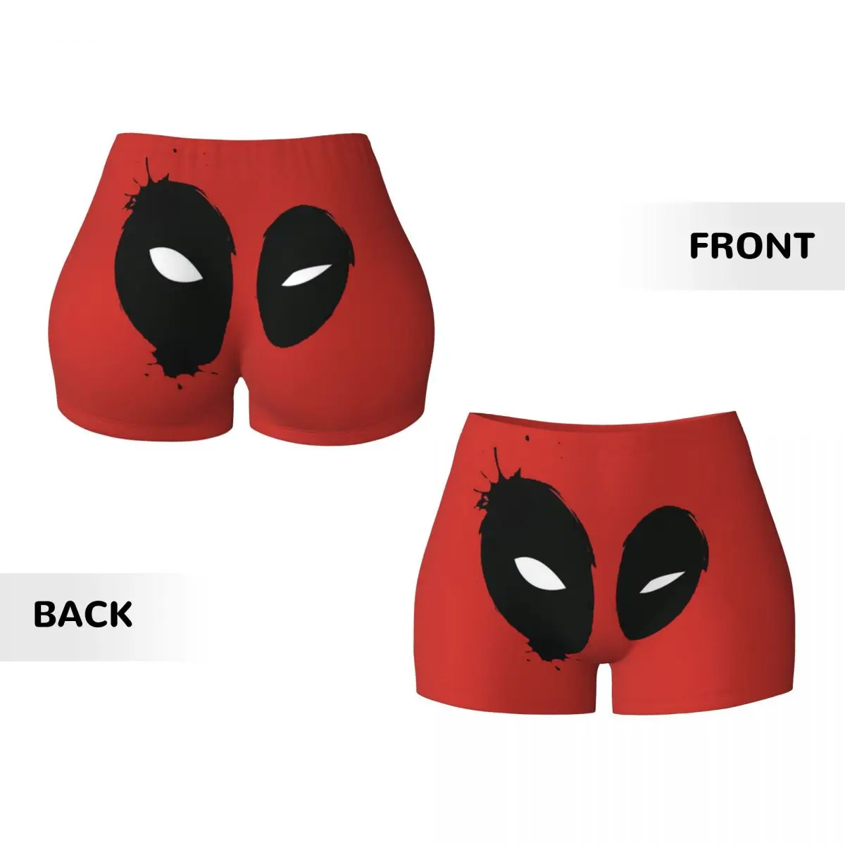 Deadpool Eyes Volleyball Biker Gym Shorts Women's Athletic Workout Yoga Shorts