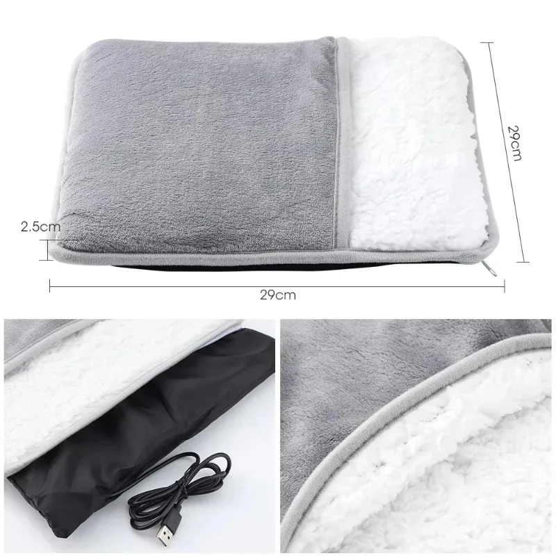 USB Foot Warming Pad - Deluxe Soft Plush & Machine Washable Heater for Complete Foot Coverage, Enhanced Sleep & Cozy Comfort