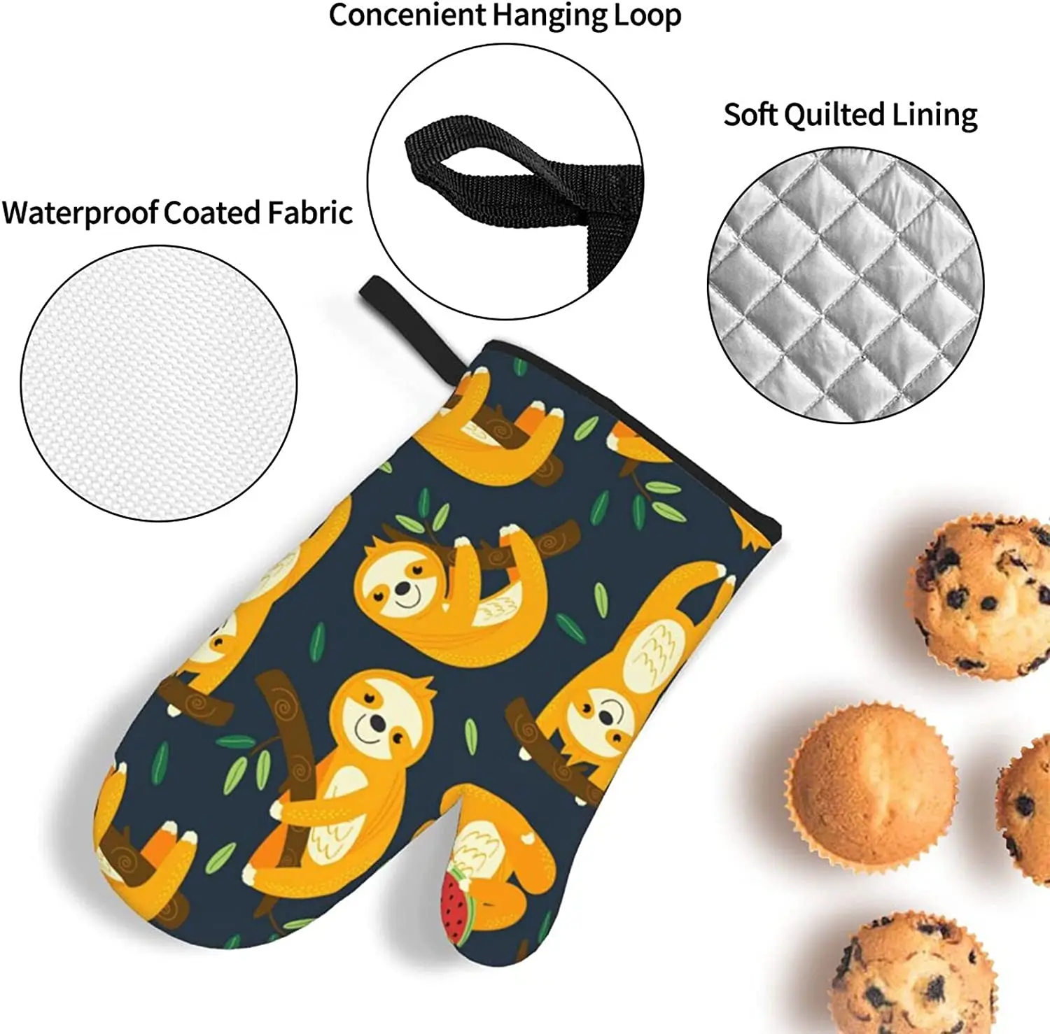 Extra Long 18*28cm Oven Mitts, Heat Resistant Silicone Pot Holders with  Quilted Liner, Soft Flexible Oven Gloves 1 Pair, Kitchen Cooking Baking  Mitts 