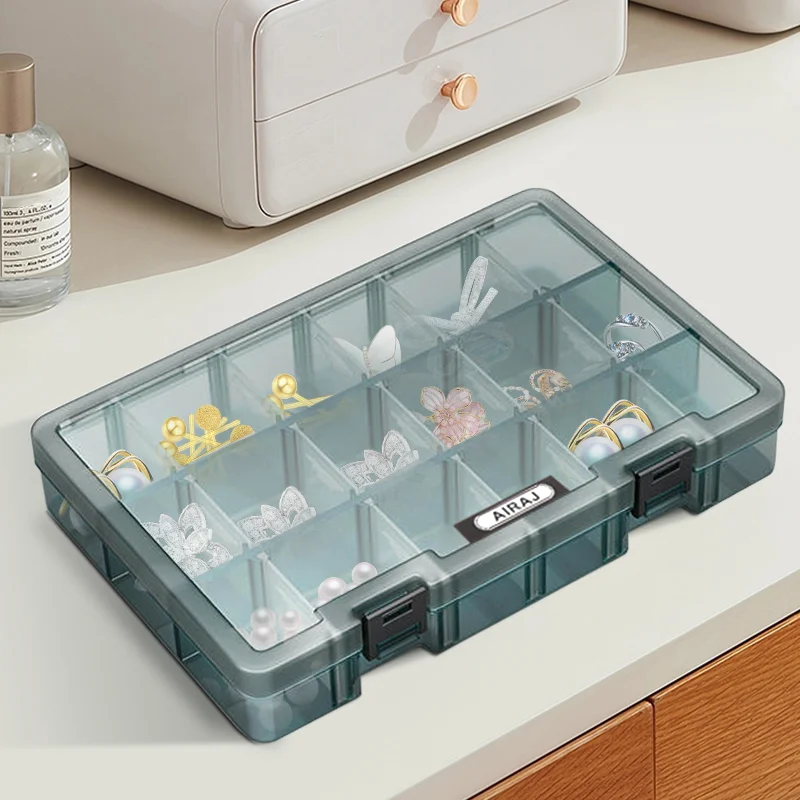 Tool storage box Plastic tool box Parts storage box Storage organizer box Parts organizer AIRAJ 21 Grid Plastic Storage Box Jewelry Necklace Earrings Packaging and Organization Portable Pill Hardware Parts Storage Tool