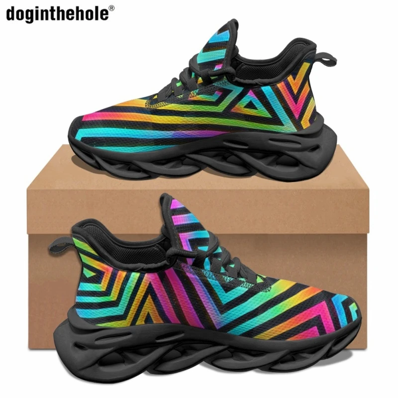 

Doginthehole Colorful Line Design Casual Flat Shoes Street Fashion Vulcanized Sneakers Outdoor Sports Basketball Running Shoes