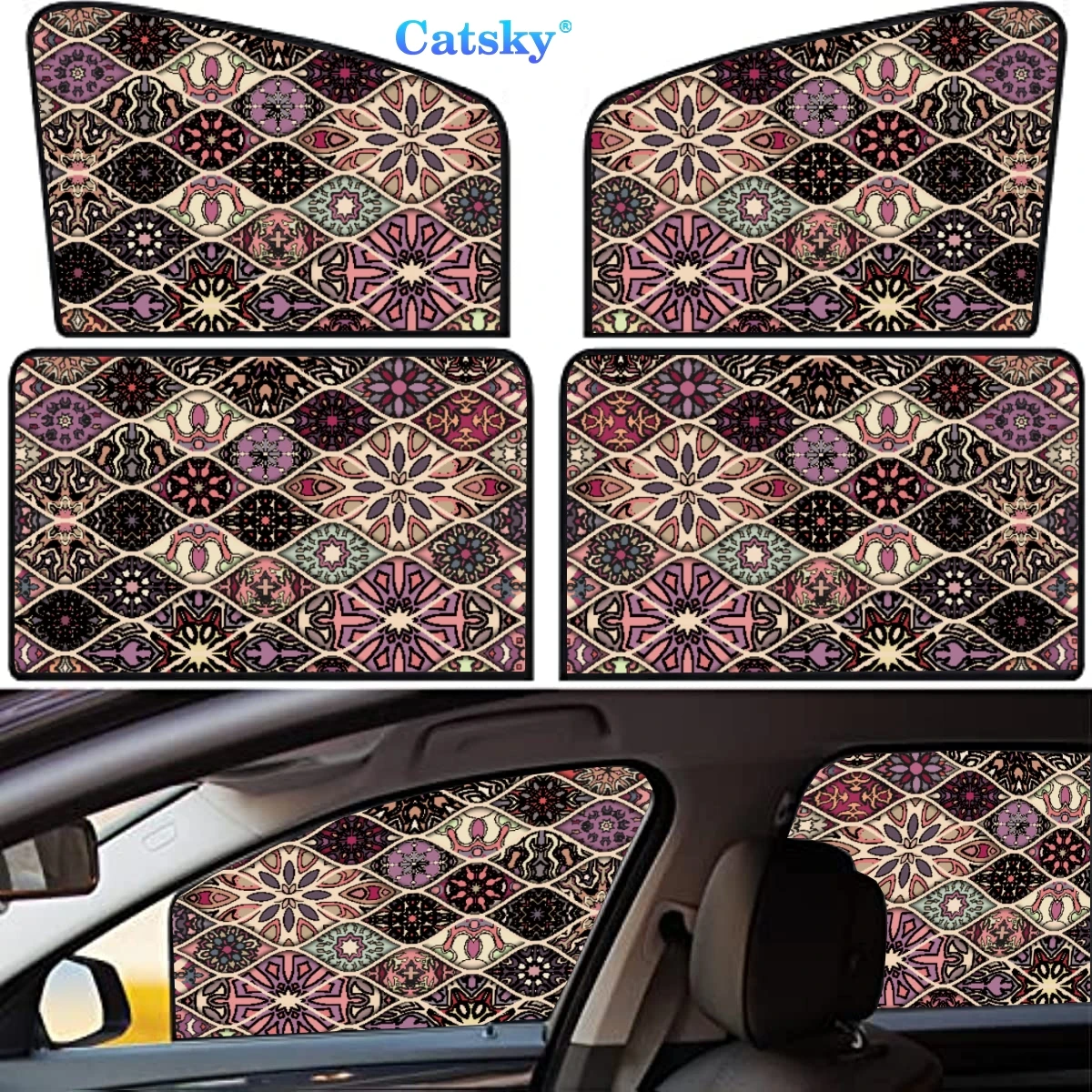 

4 Pieces Privacy Car Window Sun Shades Magnetic Blackout Car Window Covers Car Curtains Car Window Sun Shades Covers Auto