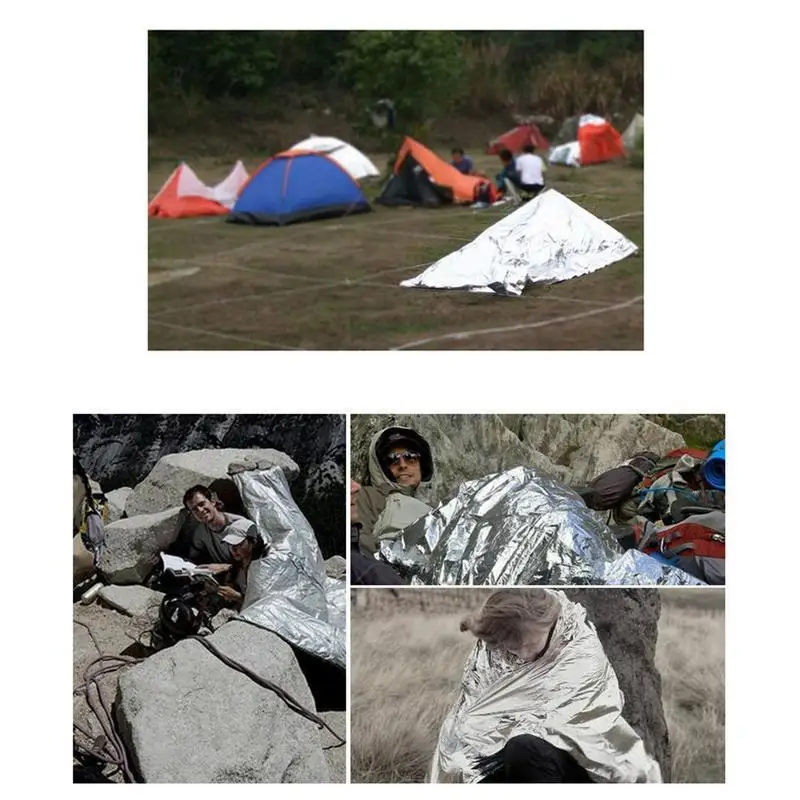 Reflective Blankets For Warmth Thermal Large Blanket Multi-Function Outdoor Sports Supplies For Camping Hiking Marathon