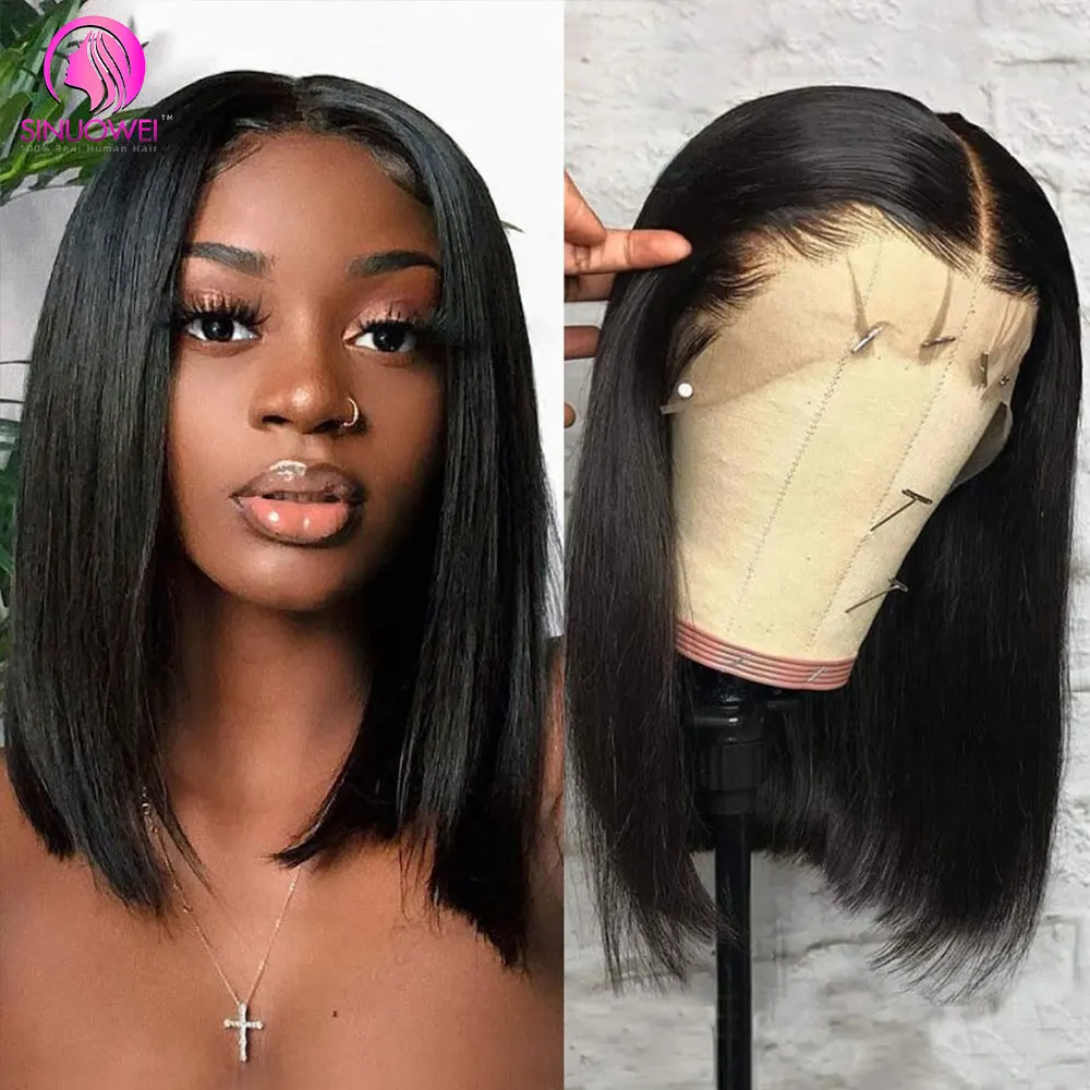 

Bob Wig Lace Front Human Hair Wigs Short Straight Natural Black Human Hair Wig For Women 13x4 HD Lace Frontal Wig Human Hair