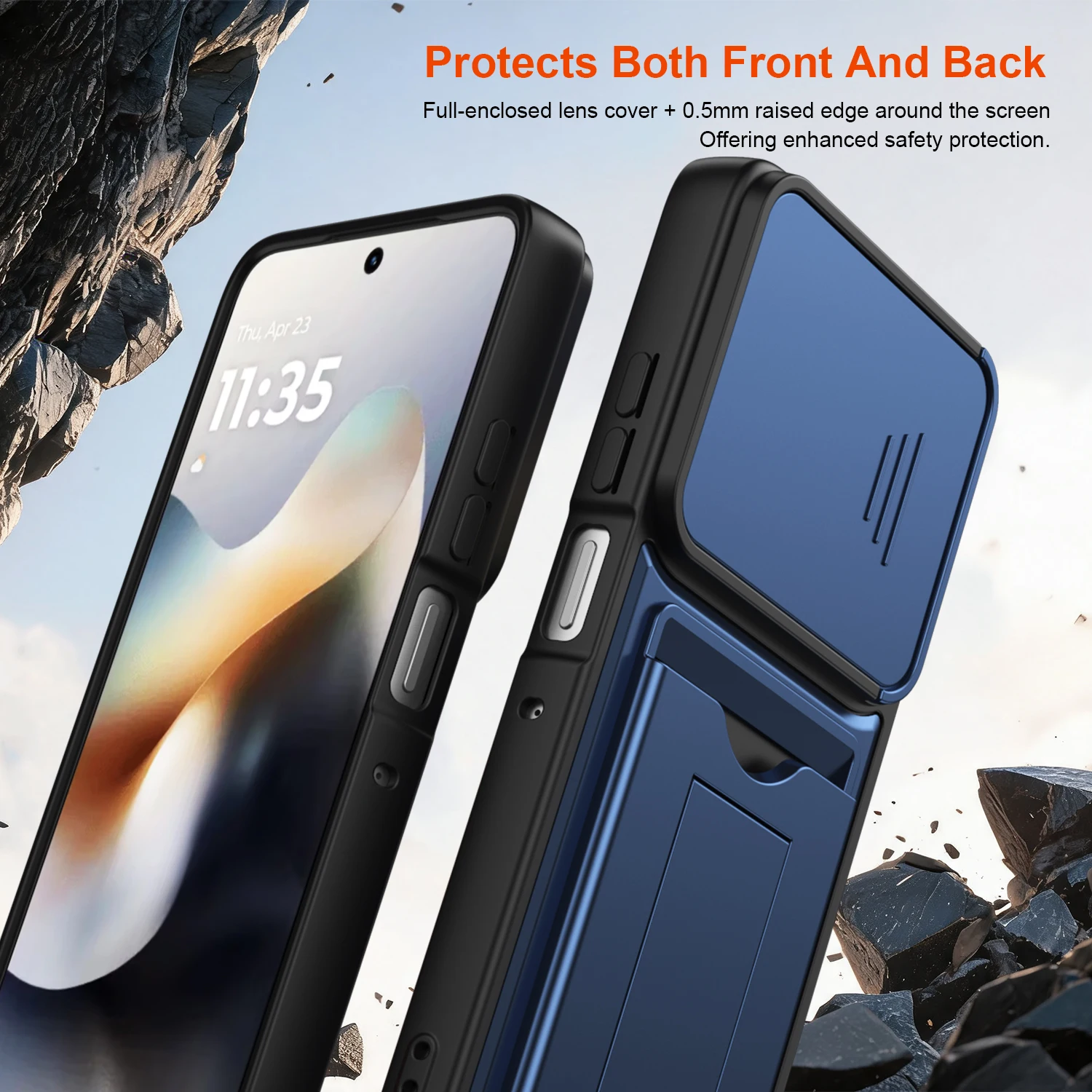 Lens Camera Card Holder Wallet Stand Phone Case Cover