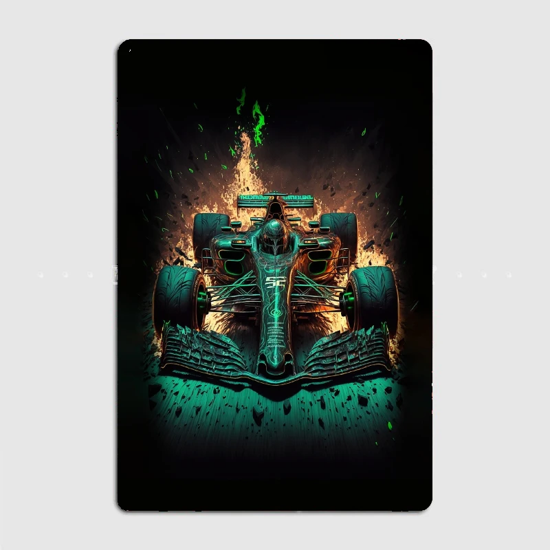 

F1 Racing Poster Metal Tin Sign Truck Indoor and Outdoor Home Bar Coffee Kitchen Wall Decoration