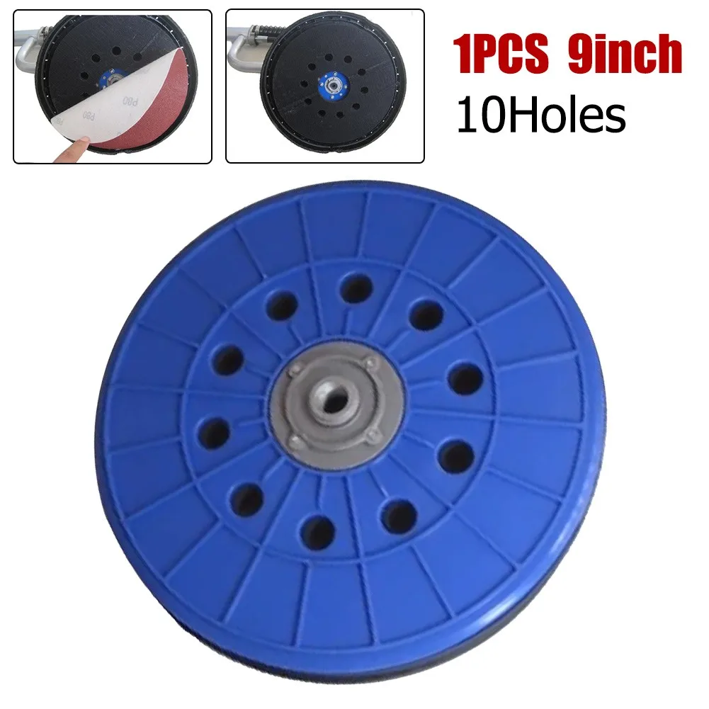 10holes 9inch 230mm Drywall Sander Hook And Loop Backup Pad With 14mm Thread Grinding Polishing Plates Abrasives Sanding Discs