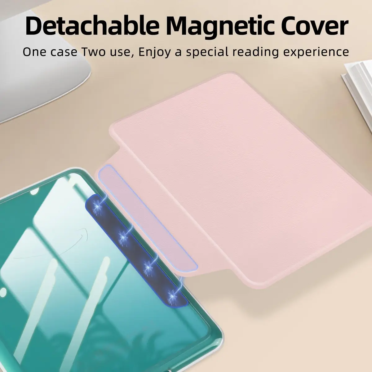 Magnetic Detachable Case for 6" Kindle (11th Gen 2022/2024) - Slim Lightweight PU Protective Cover, Auto Wake/Sleep — view 3
