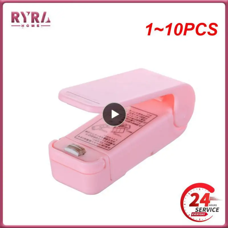 

1~10PCS Portable Bag Heat Sealer Plastic Package Storage Bag Clip Mini Sealing Machine Handy Sticker Seal for Food Snack Kitchen