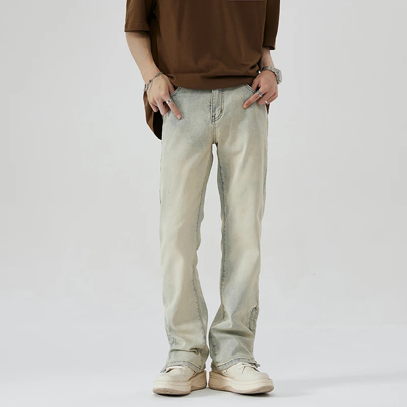 

New Autumn American High Street Jeans Men's Trend Brand Straight Leg Retro Casual Pants Denim Fall Guys Homme Sexy