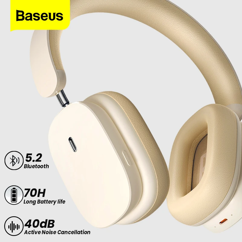 Baseus H1 Wireless Headphones 40db Anc Active Noise Cancellation
