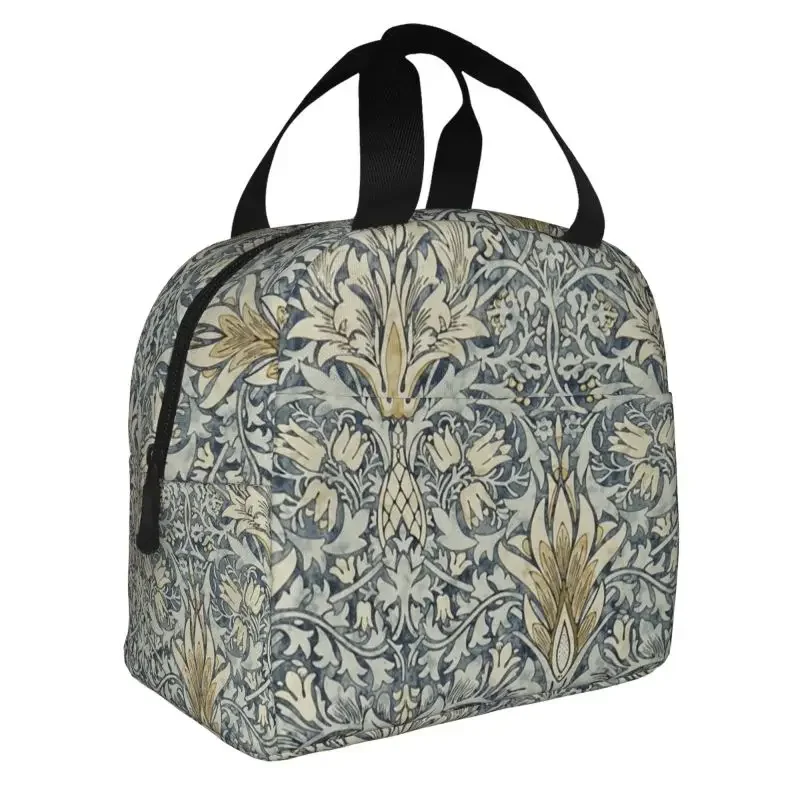

William Morris Snakeshead Pattern Insulated Lunch Bags Picnic Vintage Textile Portable Thermal Cooler Bento Box Women Children